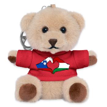 Slowenien Ungarn Flagge Hände Herzform - Teddy Schlüsselanhänger - Rot - Vorne