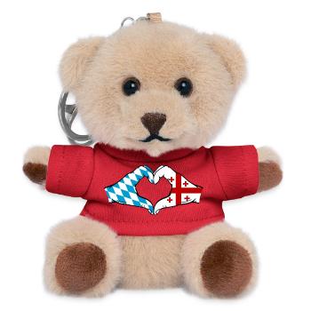 Bavière, Géorgie, Drapeau, Coeur - Porte-clés ourson - rouge - Devant