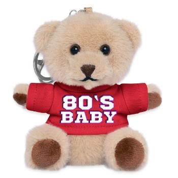 80er - Teddy Schlüsselanhänger - Rot - Vorne