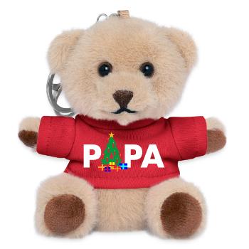 Papa Weihnachtsbaum - Teddy Schlüsselanhänger - Rot - Vorne