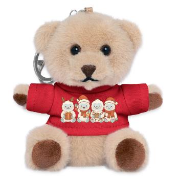 Yetis Kinder Jungen Mädchen Weihnachten Yetis - Teddy Schlüsselanhänger - Rot - Vorne