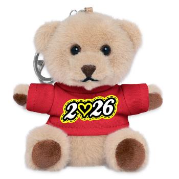 2026 Herz - Teddy Schlüsselanhänger - Rot - Vorne