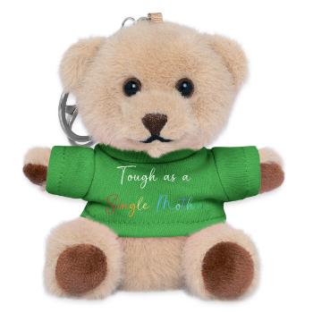 Single Mutter Mama Alleinerziehend Alleinstehend - Teddy Schlüsselanhänger - Grün - Vorne