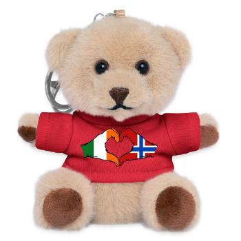 Irlande Drapeau de la Norvège Mains en forme de cœur - Porte-clés ourson - rouge - Devant