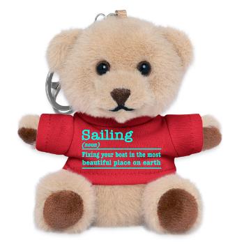 Segeln lustiger Spruch für Segler - Teddy Schlüsselanhänger - Rot - Vorne