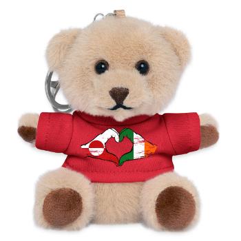 Greenland Ireland Flag Hands Heart Shape Used - Teddy Keyring - red - Front
