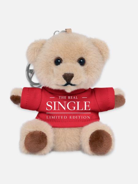 The Real Single Limited Edition – Funny Design - Teddy Keyring - red
