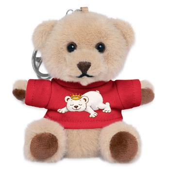 Ours endormi avec couronne – Motif d’animal mignon - Porte-clés ourson - rouge - Devant