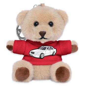 Imprimé vectoriel de limousine de luxe blanc - Porte-clés ourson - rouge - Devant