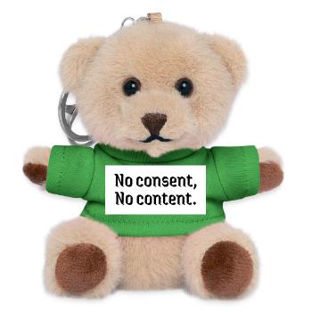 No consent, no content. Gegen Gewalt gegen Frauen - Teddy Schlüsselanhänger - Grün - Vorne