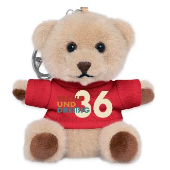 36. Geburtstag Geschenkidee Retro Vintage - Teddy Schlüsselanhänger - Rot - Vorne