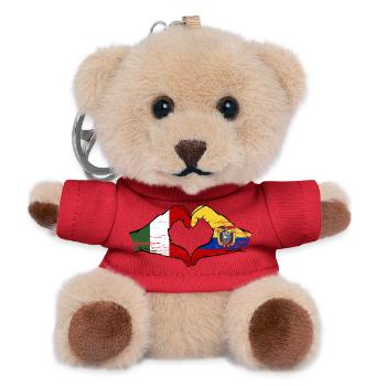 Italy Ecuador flag heart used - Teddy Keyring - red - Front