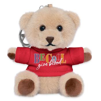 Be cool, give Blood! - Teddy Keyring - red - Front