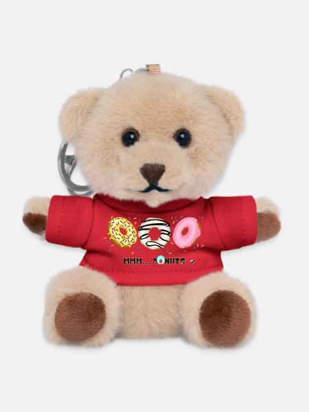 Glazed Donuts with Sprinkles Illustration - Teddy Keyring - red