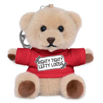 Righty Tighty Lefty Loosie Funny DIY Logo - Teddy Keyring - red - Front