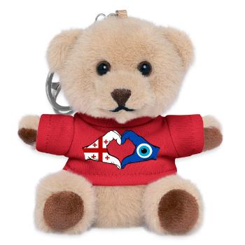 Drapeau du Georgia Nazar Mains en forme de cœur - Porte-clés ourson - rouge - Devant
