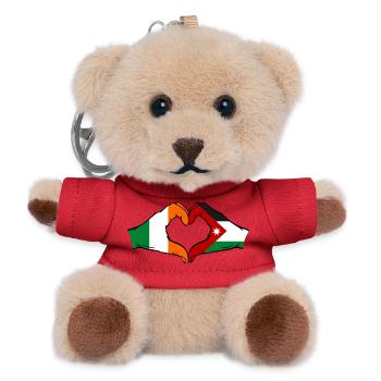 Irland Jordanien Flagge Hände Herzforn - Teddy Schlüsselanhänger - Rot - Vorne