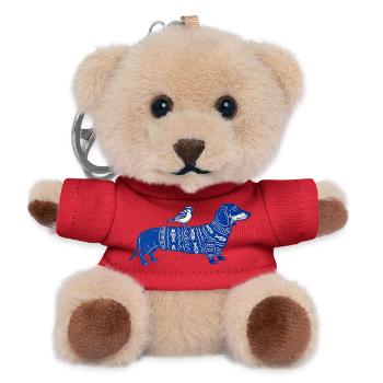 Dackel Liebe - Teddy Schlüsselanhänger - Rot - Vorne