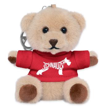 Schnauzer Hund Liebhaber Riesenschnauzer Fan - Teddy Schlüsselanhänger - Rot - Vorne