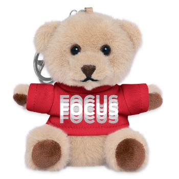Focus Optische Täuschung Typografie Motiv - Teddy Schlüsselanhänger - Rot - Vorne