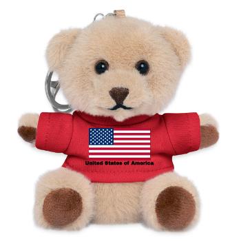 USA Fahne - Teddy Schlüsselanhänger - Rot - Vorne