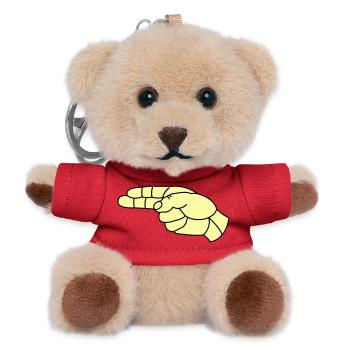 hand_pistole02 - Teddy Schlüsselanhänger - Rot - Vorne