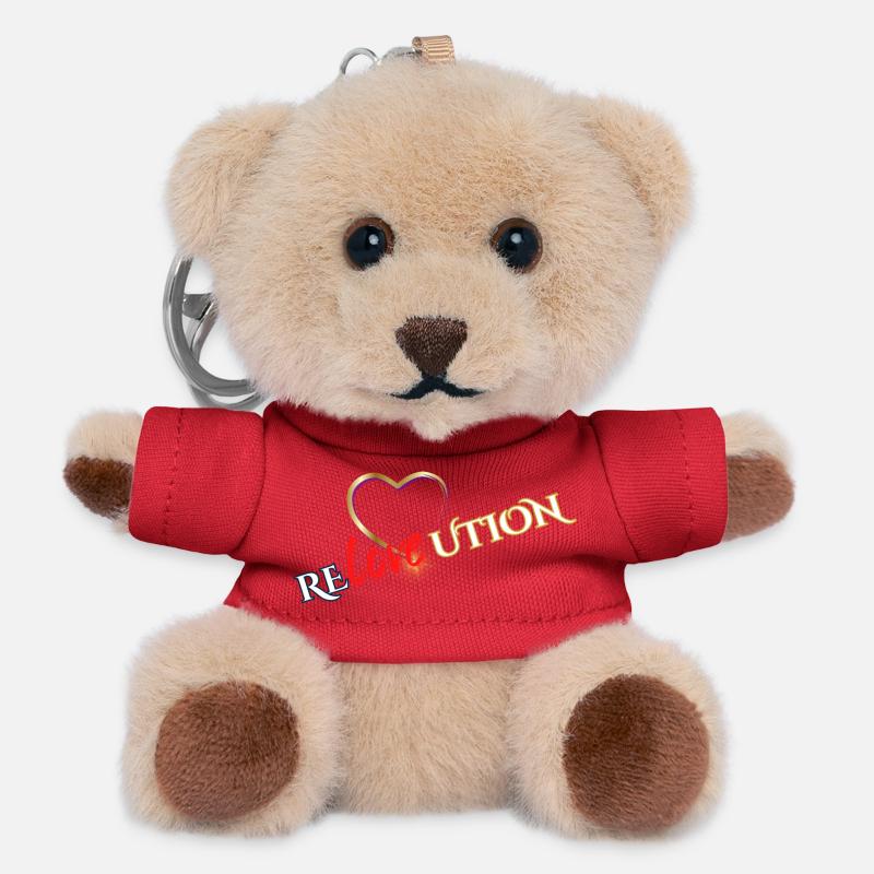 Liebevolution Heart Rose Typo - Teddy Keyring - red