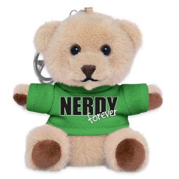NERDY forever - Logo Black/White - Teddy Keyring - green - Front
