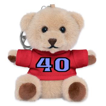 40. 40 ANS. 40e ANNIVERSAIRE. ANNIVERSAIRE 40 ANS. - Porte-clés ourson - rouge - Devant