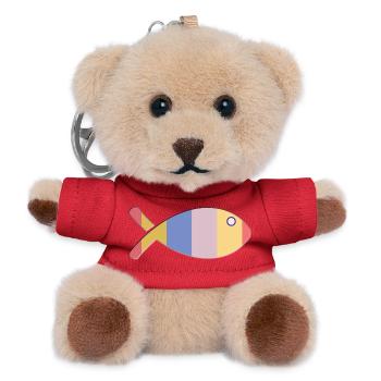 FISH. APRIL FOOL. HOLIDAY. SUMMER. HUMOR - Teddy Keyring - red - Front
