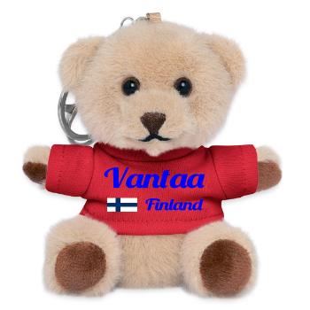 Vantaa Finnland Drucken - Teddy Schlüsselanhänger - Rot - Vorne