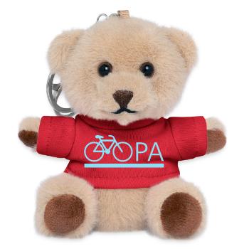 bester Opa Fahrrad Mountainbike Radeln Kritzeln - Teddy Schlüsselanhänger - Rot - Vorne