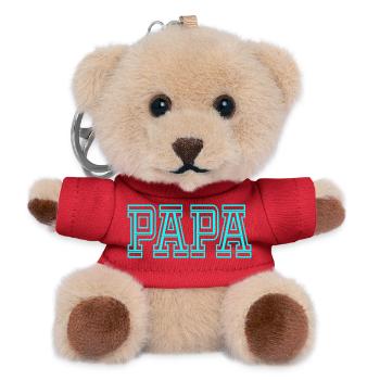 VATERTAG GESCHENKE FÜR FAMILIE PAPA - Teddy Schlüsselanhänger - Rot - Vorne