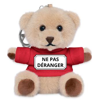 Ne pas déranger - Porte-clés ourson - rouge - Devant