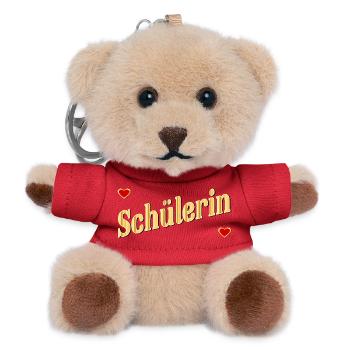 SCHULANFANG TOCHTER SCHULKIND SCHÜLERIN - Teddy Schlüsselanhänger - Rot - Vorne