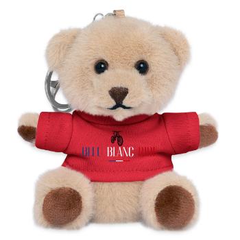 Blau Weiß Falten - Teddy Schlüsselanhänger - Rot - Vorne