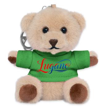 Lugano Schriftzug in Retro-Stil - Teddy Schlüsselanhänger - Grün - Vorne