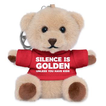 Silence Is Golden Unless You Have Kids Top - Teddy Keyring - red - Front