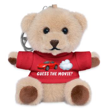 Sports Car and Clouds Motifs for Adventure - Teddy Keyring - red - Front