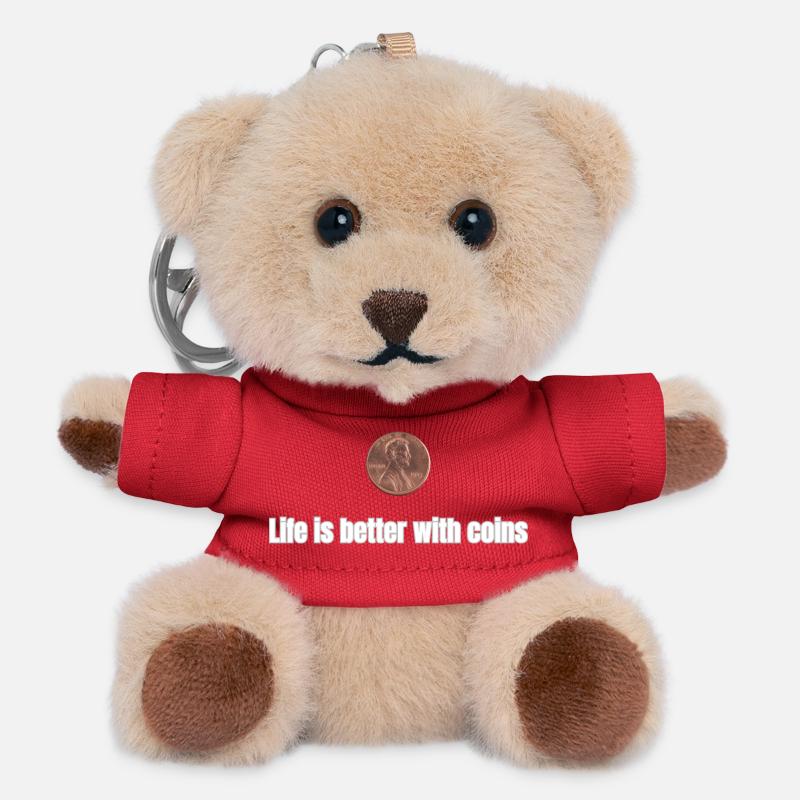 Life is better with Coins - Teddy Keyring - red