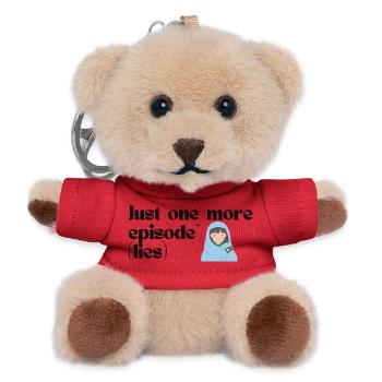 Just One More Episode K-Drama Binge merch design - Teddy Keyring - red - Front
