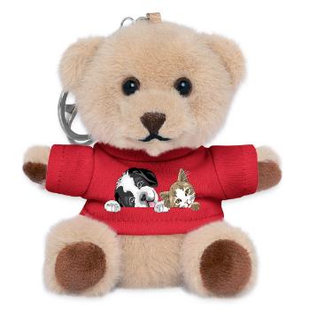 Cat and dog - Teddy Keyring - red - Front