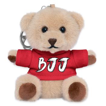 BJJ White Belt – Jiu Jitsu Rank Design - Teddy Keyring - red - Front