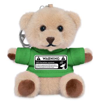 GPS-Alarm-Aufkleber - Teddy Schlüsselanhänger - Grün - Vorne