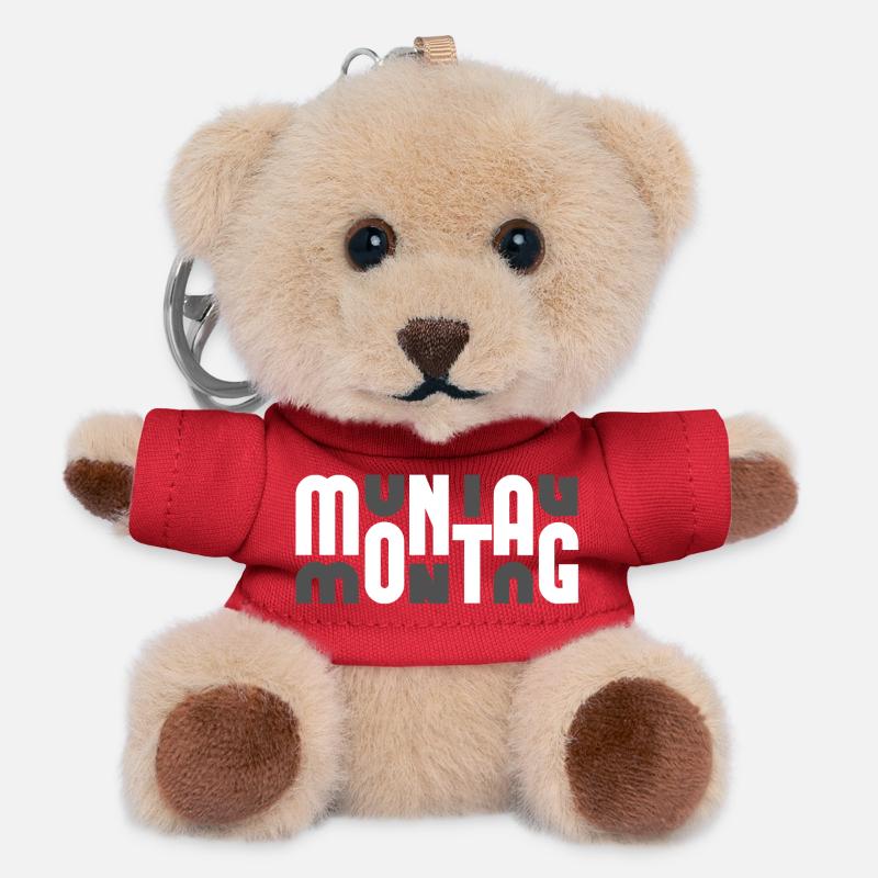 Motif Monday Black/Grey - Teddy Keyring - red