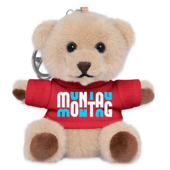 Motif Monday White/Cyan - Teddy Keyring - red - Front