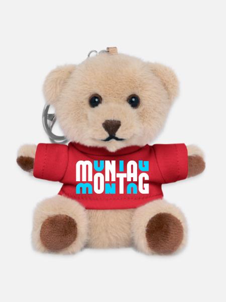 Motif Monday White/Cyan - Teddy Keyring - red