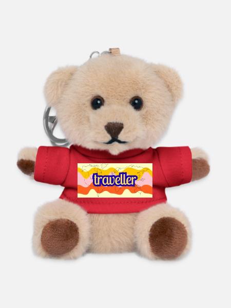 Traveller Weltkarte Farbband - Teddy Schlüsselanhänger - Rot