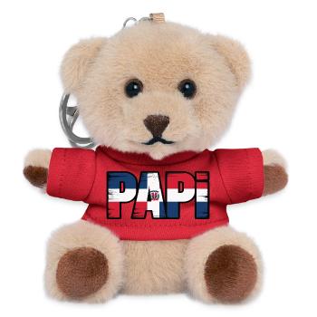  Papi Dominikanische Flagge – Stolzer Papa aus der - Teddy Schlüsselanhänger - Rot - Vorne