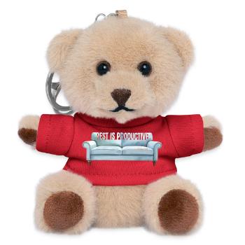 Rest Is Productive Motivational Art - Teddy Keyring - red - Front